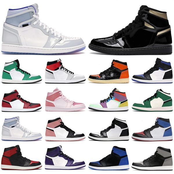 

new men basketball shoes 1s high og jumpman 1 black metallic gold dark mocha shadow mid light smoke grey mens women trainers sneakers