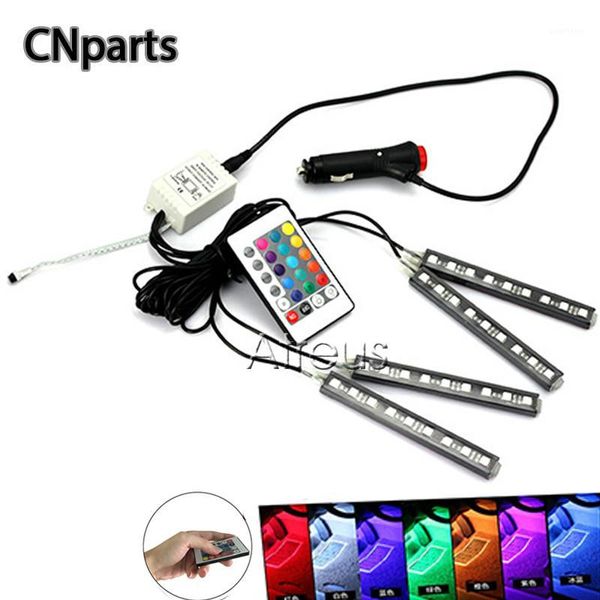 

car-styling 4x car rgb led drl strip light with remote control car led strip atmosphere lamp kit for universal accessories1