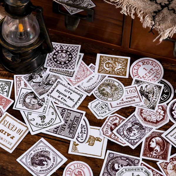 

tianzi 45pcs vintage medieval stamp stickers set decorative planner diary album scrapbooking korean stationery stick label
