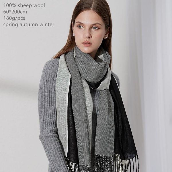 

scarves naizaiga 100% sheep wool black and white double stitching fashion women lady thick scarf ,dxyr126, Blue;gray