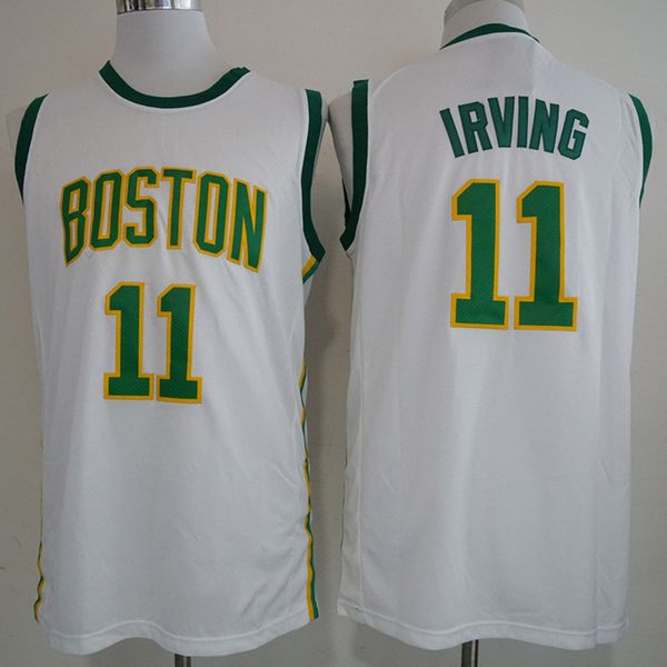 

18-19 city 2021 new basketball jersey 11 irving color white size s-xxl, Black;red
