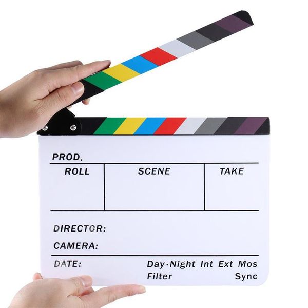 

lighting & studio accessories minifocus acrylic clapboard dry erase director film movie clapper board slate 9.6 * 11.7" with white/blac