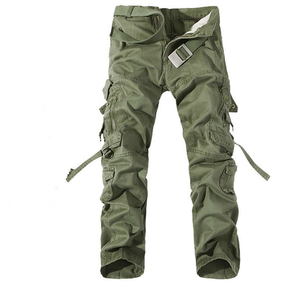 

2021 new men cargo big green decoration pockets men's pants casual washing easy masculine autumn size 42 zula, Black