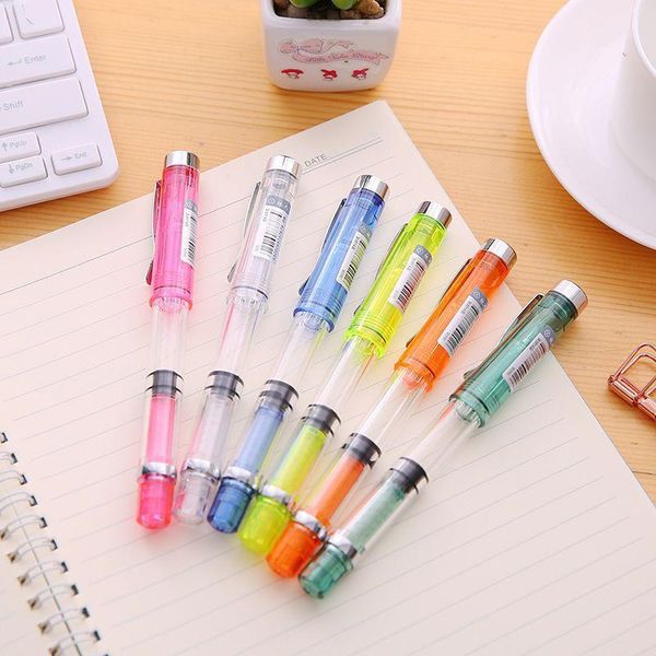 

fountain pens 0.38mm transparent pen oblique nib calligraphy student office stationery supplies writing big capacity1