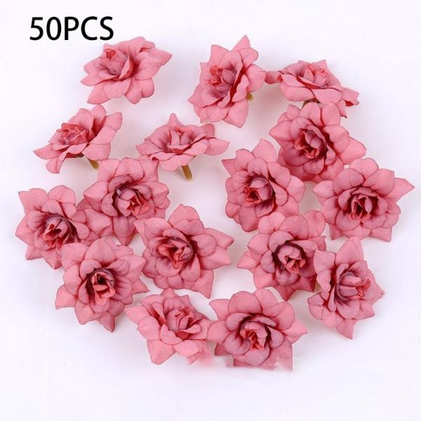 

декор искусственные розовые головы разноцветные художественные ткань цветет шелк свадьба