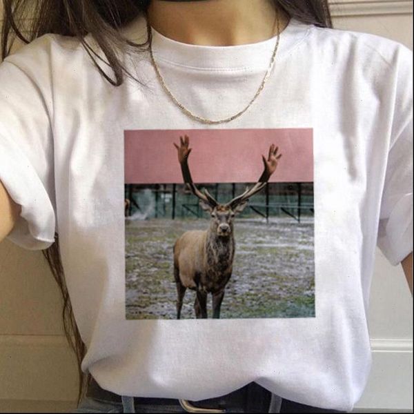 

new fashion women tshirt short sleeved harajuku funny cartoon print women tee aesthetics tee shirts clothes femme, White