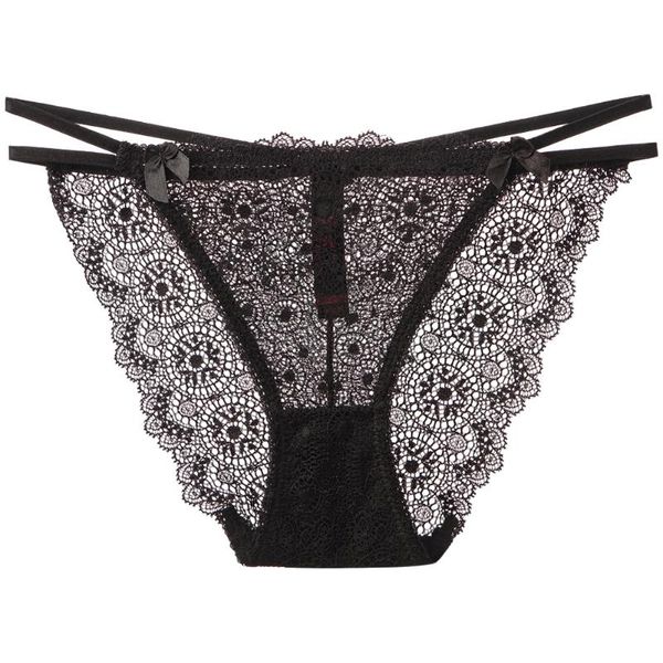 

t-string strap low waist underwear lace thongs transparent panties, Black;pink
