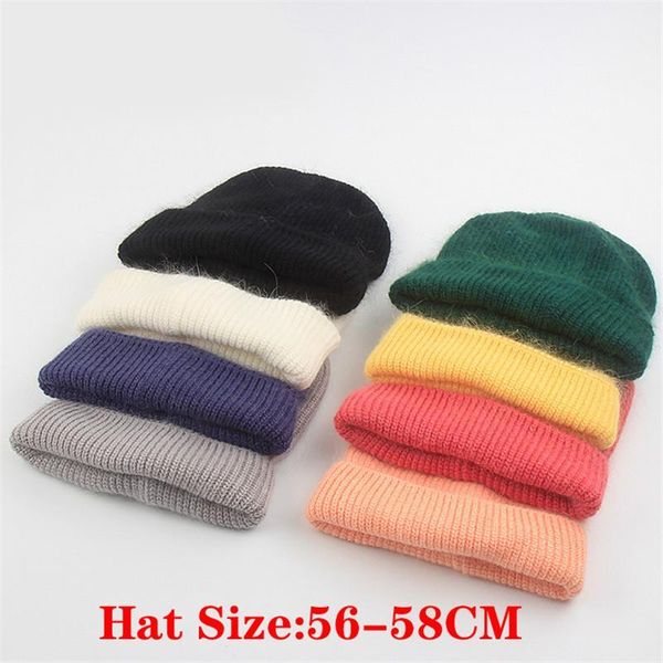 

beanies women knitted winter hat female warm 15% fluff beanie girl solid bonnet femme skullies soft hats for gorras1