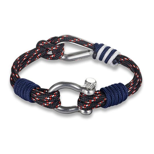 

mkendn new fashion sport camping parachute navy blue cord men women nautical survival rope chain bracelet summ qylxxn