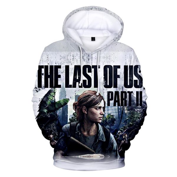 

последний из нас hoodie 3d трексуита женщин мужская толстовка толстовки унисекс уличная одежда 2021 последняя часть нас часть 2 одежды плюс, Black