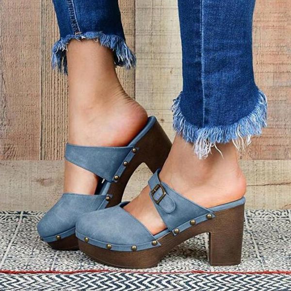 

women summer sandals high heels pumps plus size shoes woman pu leather slippers platform sandalias mujer sapato feminino d2521, Black