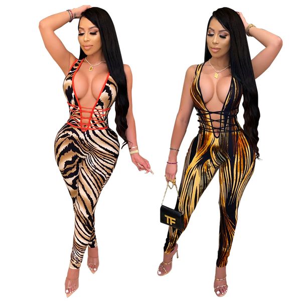 

1c wholesale women clothing leopard-print slim jumpsuit can private custom label if and only if meet our minimum requirement, White