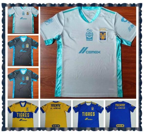 

tigres uanl 7 stars soccer jersey home away 20 21 mexico club tigers yellow gignac vargas h. ayala sosa jerseys football shirts, Black;yellow