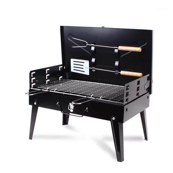 

2020 outdoor folding portable thickening outdoor home small charcoal barbecue grill1