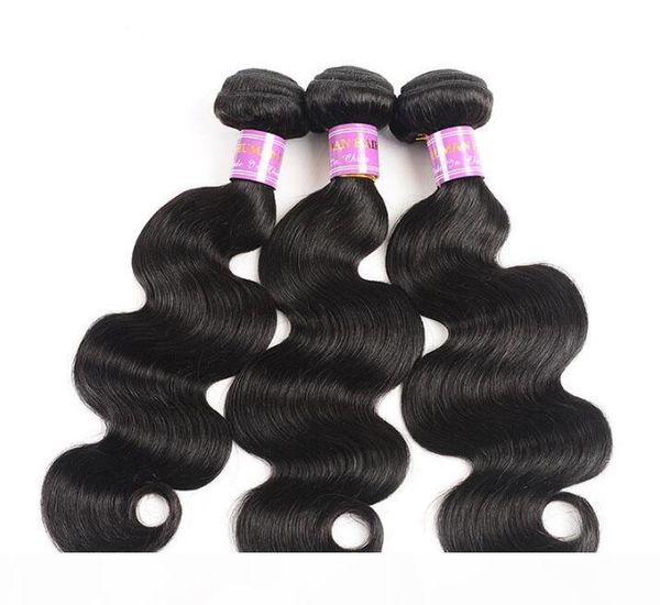 

brazilian virgin human hair weaves bundles body wave 8 -30 inch 100% unprocessed drop shipping wigs, Black