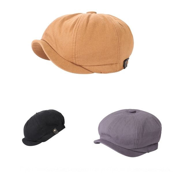 

8xqx fibonacci 2020 retro art octagonal hats for women autumn winter plaid casual artist british style berets fashion woman hats, Blue;gray