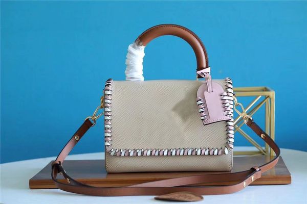 

10a luxury brand shoulder bags m57318 100% genuine leather mm bag two-colour calfskin braiding flap bag classic fashion woman handbag lady s