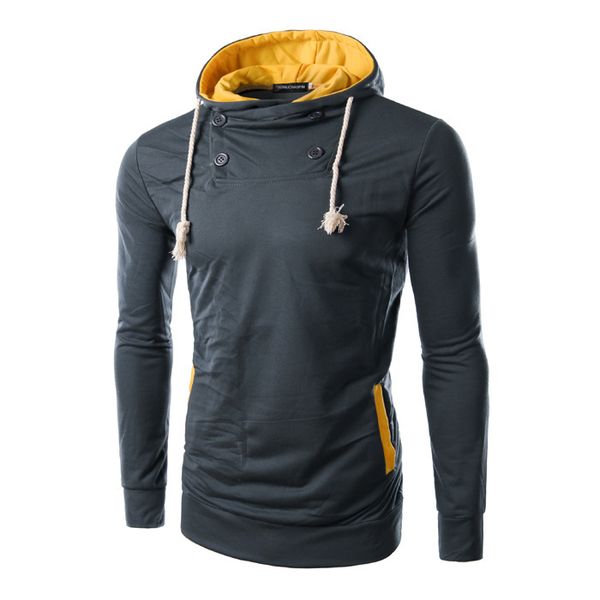 

new style slim fit hoodie men's coat clothes, Black