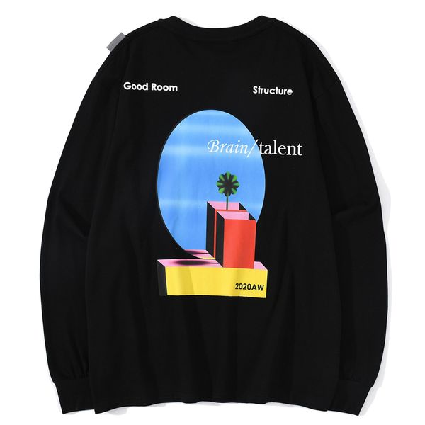 

2021 new hip hop streetwear sweatshirt mens brain talent print harajuku hoodie winter long sleeve pullover men cotton black 6u7p