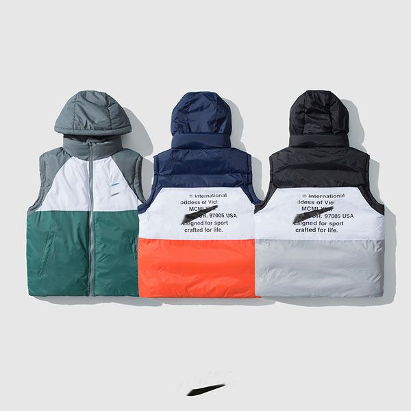

nike 2020 конструктор высокого качества мужчины вниз жилет хлопка goose parkas зимняя куртка весте homme de luxe мода классический мужские т, Black;white