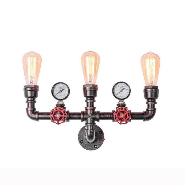 

wall lamp retro iron three heads e27 industrial water pipe home decoration bar restaurant el lighting