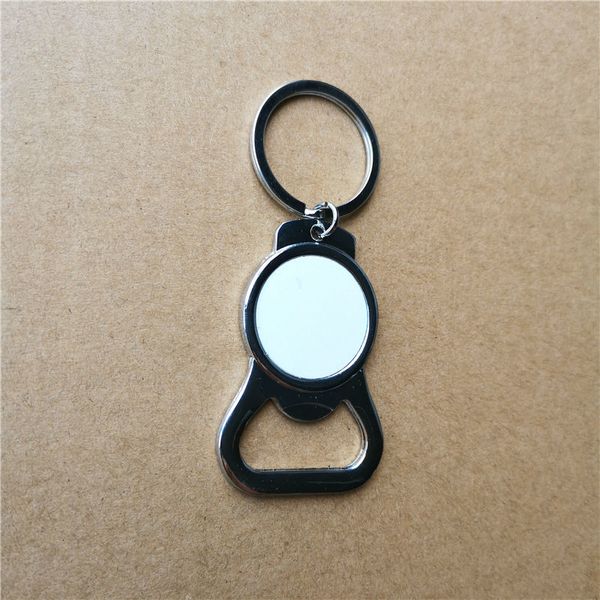 

chain metal key ring with sublimation bottle opener transfer printing diy blank consumables, Silver