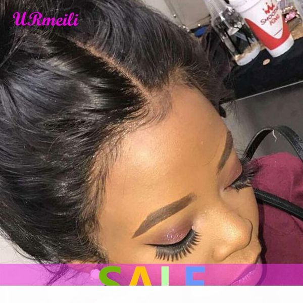 

360 lace front human hair wigs brazilian straight pre plucked with baby hair full lace remy human made hair wig for black women, Black;brown