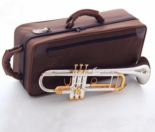 Novos instrumentos de trompete LT180S-72 BB Surface Golden e Silver Brass BR Trompeta Musical Instrument