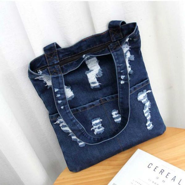

2020 new women bag large capacity cowboy handbag wild casual canvas denim shoulder bag flap shopping bag-in handle bags