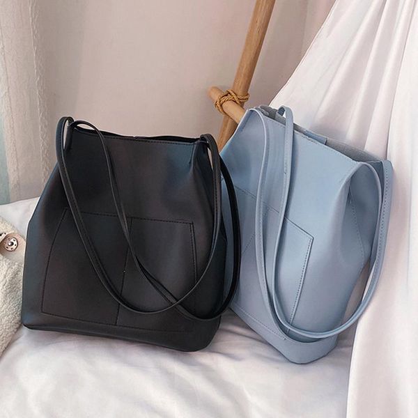 

cross body luxury bucket bag retro female shoulder large capacity handbags designer casual pu leather ladies