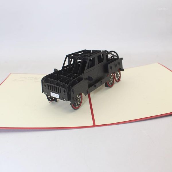 

simple creative 3d three-dimensional off-road vehicle model corporate custom birthday employee holiday greeting card1