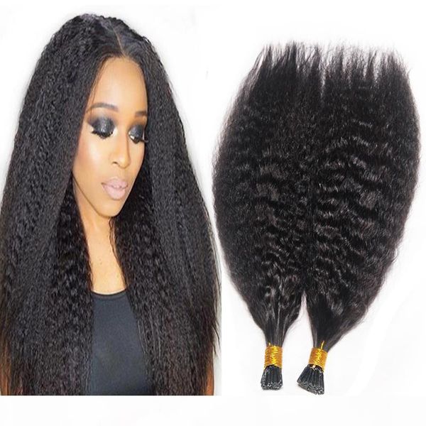 

indian virgin keratin hair stick tip i tip human hair extensions kinky curly straight pre bond hair extension natural black brown blond