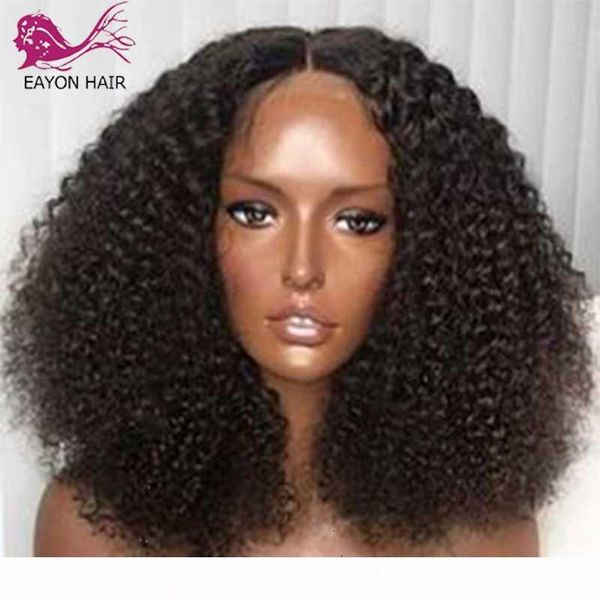

eayon 5x5 silk base lace closure wigs curly brazilian remy lace front human hair wigs for women sclap for black women, Black;brown