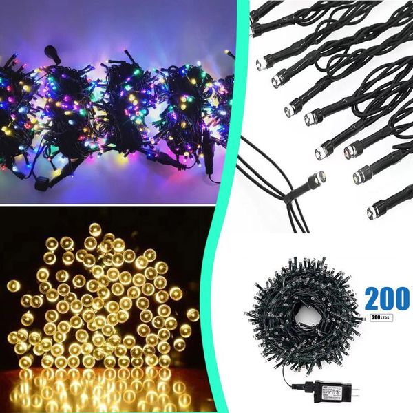 

christmas decorations 24v outdoor 20m 200 leds waterproof batteries home decoration parties weddings tree string light