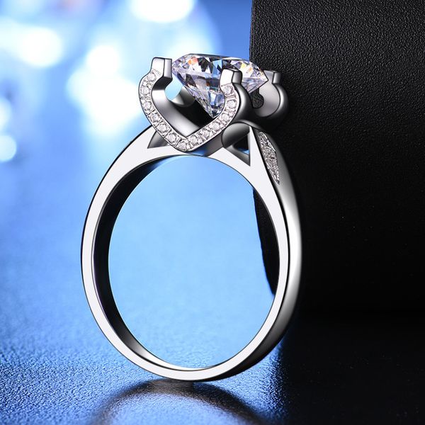 

diamond ring gold-plated love new platinum simulation diamond engagement ring wedding, Golden;silver