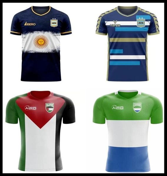 

2021 concept version palestine argentina soccer jerseys 20 21 sierra leone football shirts, Black;yellow