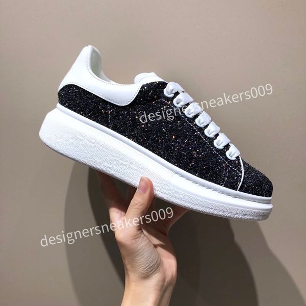

mens womens casual shoes reflective espadrilles flats platform oversized luxury sneakers size35-46, Black