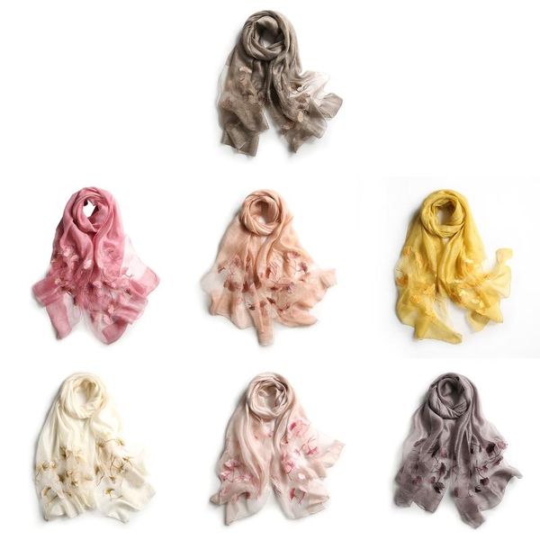 

embroidered women shawls and wraps lady travel winter neck scarves, Blue;gray