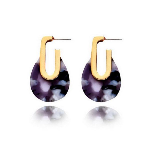 

hoop & huggie zwpon 2021 acetate teardrop earrings fashion women chunky statement pendientes designer jewelry wholesale, Golden;silver