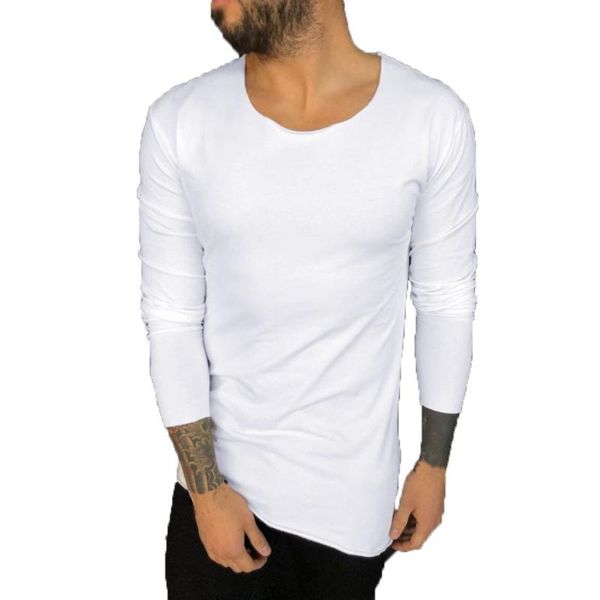 

men's t-shirts fashion sports solid color tight-fitting long-sleeved round neck simple style breathable casual shirt #lr4, White;black