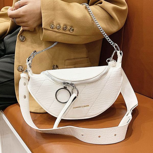 

hbp women bags casual chest bags for women 2021 waist bag pu leather crossbody bags half moon design chest purse and handbag