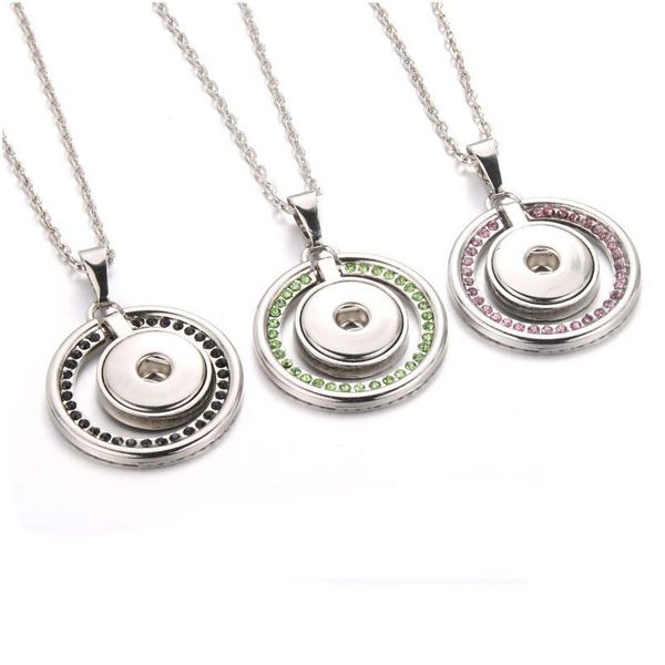 

fashion snap jewelry crystal pendant necklace 18mm snap necklaces women bohemia snap chains necklaces for women bbyxoe, Silver