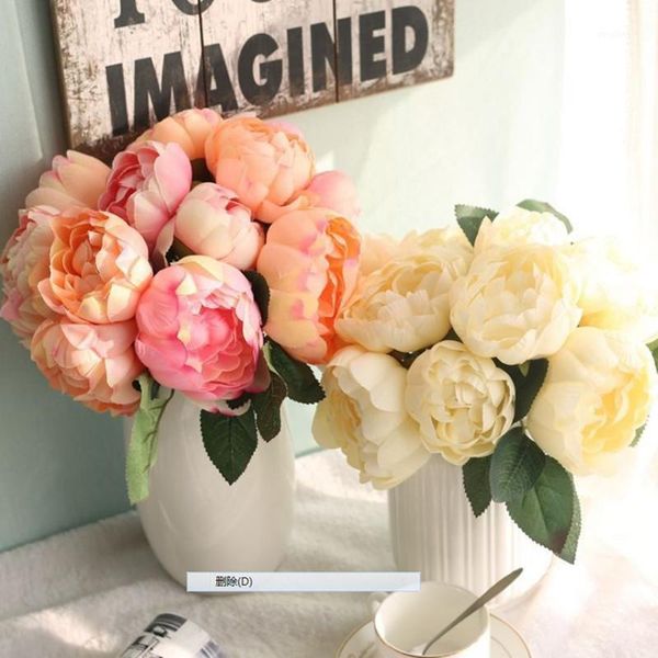 

recommend round rose peony imitation flower wedding hands hold flowers1