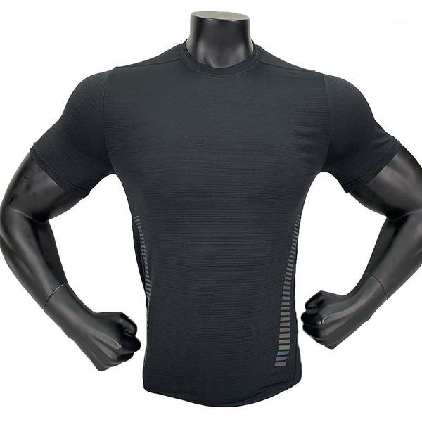 

running jerseys shirt men fashion shorts sleeves fitness gym quick dry bodybuilding sportswear compression sport training shirt1, Black;blue