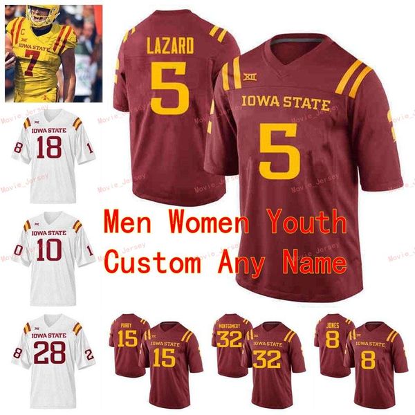 

stitched custom 5 allen lazard 6 re-al mitchell 7 joel lanning 75 sean foster isu iowa state cyclones men women youth jersey, Black