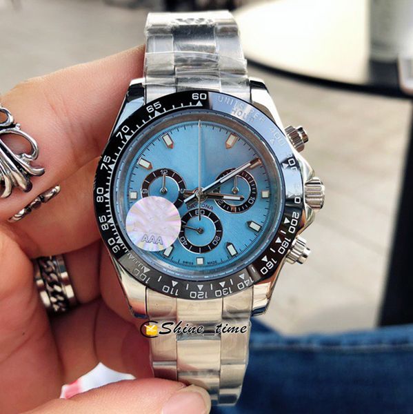 

new super 40mm 316 stainless steel case 7750 automatic mechanical chronograph movement 116500 mens watch steel bracelet watches, Slivery;brown