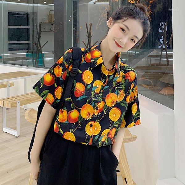 

fashion harajuku summer oranges shirts women blouses streetwear short sleeve shirt camisas femininas shirt blusas mujer1, White