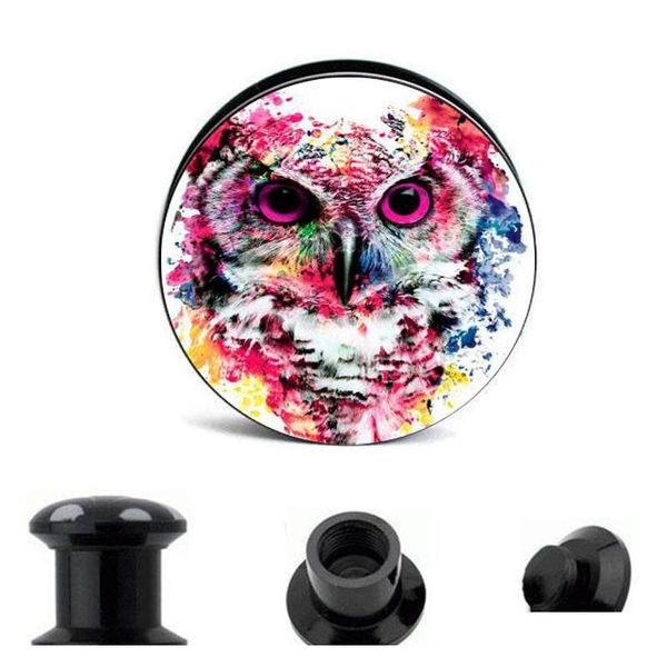 

colorful cat black screw flesh tunnel ear plug body jewelry with piercing ea jlltex home003, Silver