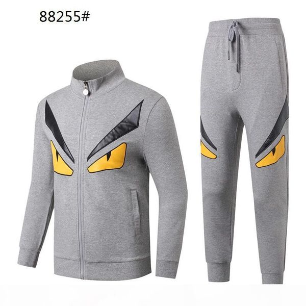 

men's full zip track suit for fall 2020 men's track suit and pantsuit hoodie, Gray