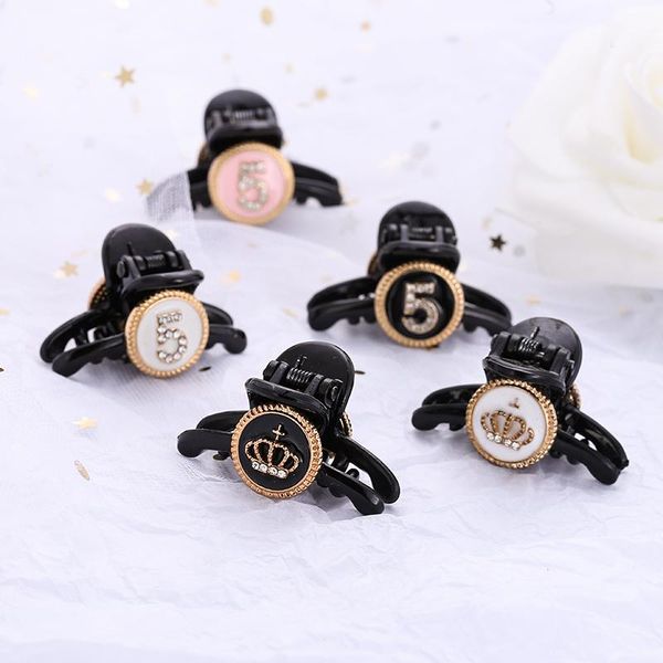 

hair accessories number five crown crystal acrylic clamps crab hairpin clips for women girls headwear